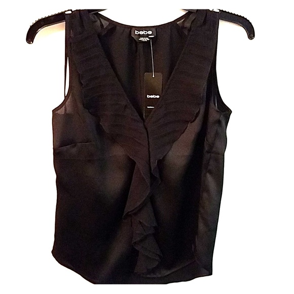 Bebe Ruffle Front Top - Picture 2 of 6